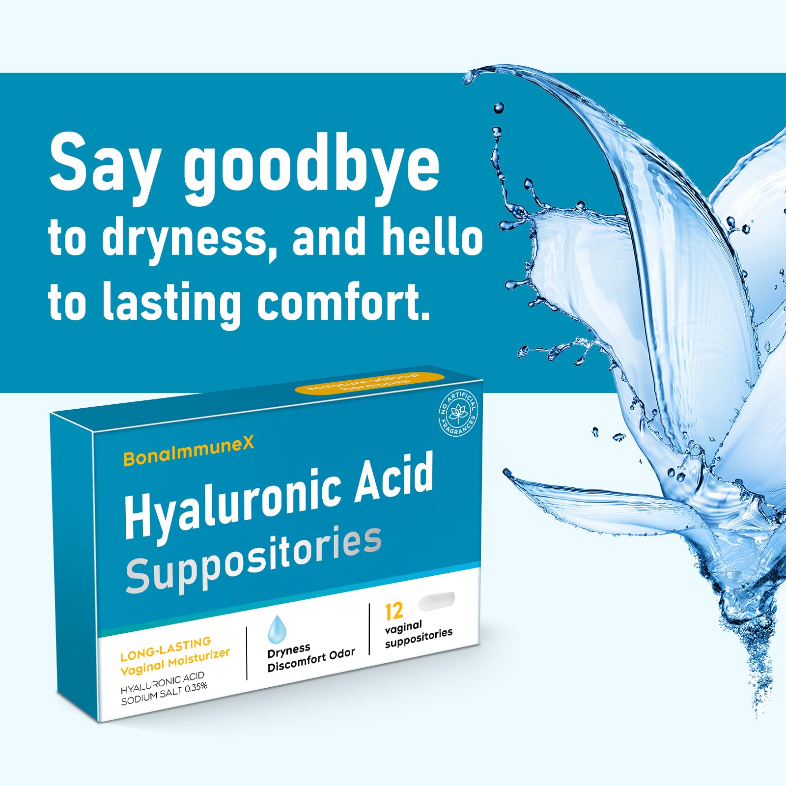 Peralpow Hyaluronic Acid Vaginal Suppositories 10 mg for Women | Vaginal Moisturizer for Dryness, Itching & Irritation | Menopause & Intimate Care with Coconut Fatty Acids | Estrogen Free, 12 Count PeralpowBuy Supplements Australia