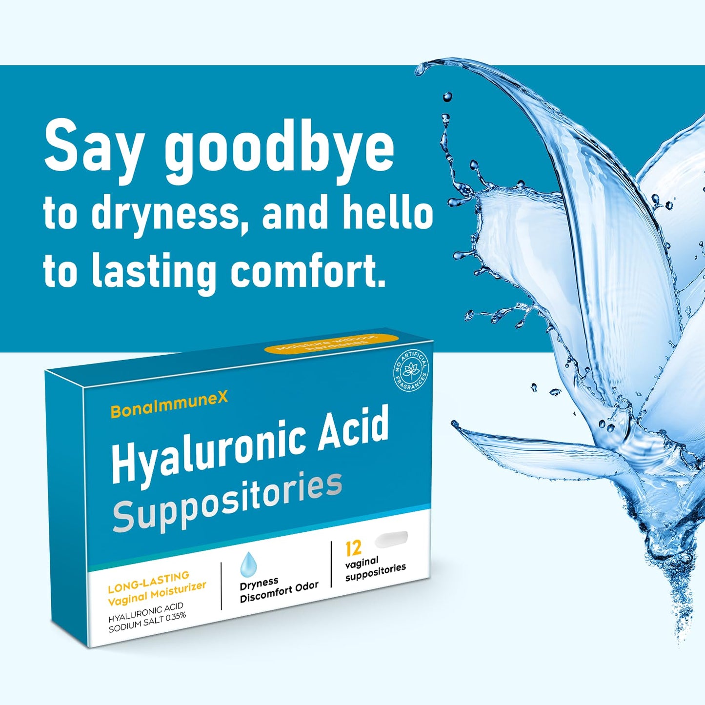 Hyaluronic Acid Vaginal Suppositories 10 mg for Women | Vaginal Moisturizer for Dryness, Itching & Irritation | Menopause & Intimate Care with Coconut Fatty Acids | Estrogen Free, 12 Count Peralpow buy supplements Au