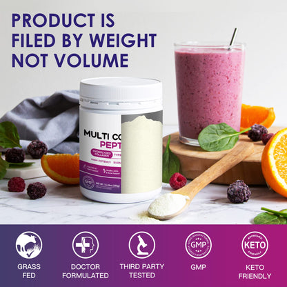 NATURE TARGET Multi Collagen Peptides Powder - Type I, II, III, V, X - Hydrolyzed Collagen Peptides with Vitamin C Hyaluronic Acid, Supports Skin Hair Nail & Joint, Grass-Fed, Non-GMO, 35 Servings NATURE TARGET buy supplements Au