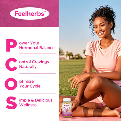 PCOS Gummies for Women Menstrual Cycle & Hormonal Balance, 60 Count Ovarian Support Gummies with Myo-Inositol, Folate and Vitamins, Orange Flavor PCOS Vitamins Gummies Helps Fertility and Ovulation FeelherbsBuy Supplements Australia