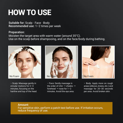 Face, Body & Scalp Scrub, 3-in-1 Gentle Microdermabrasion Exfoliating Scrub with Niacinamide & Vitamin C, Deep Cleansing, Oil Control, Dead Skin Removal, Pore-Refining for Smooth Radiant Skin, 12.3 oz LANGULLCI buy supplements Au