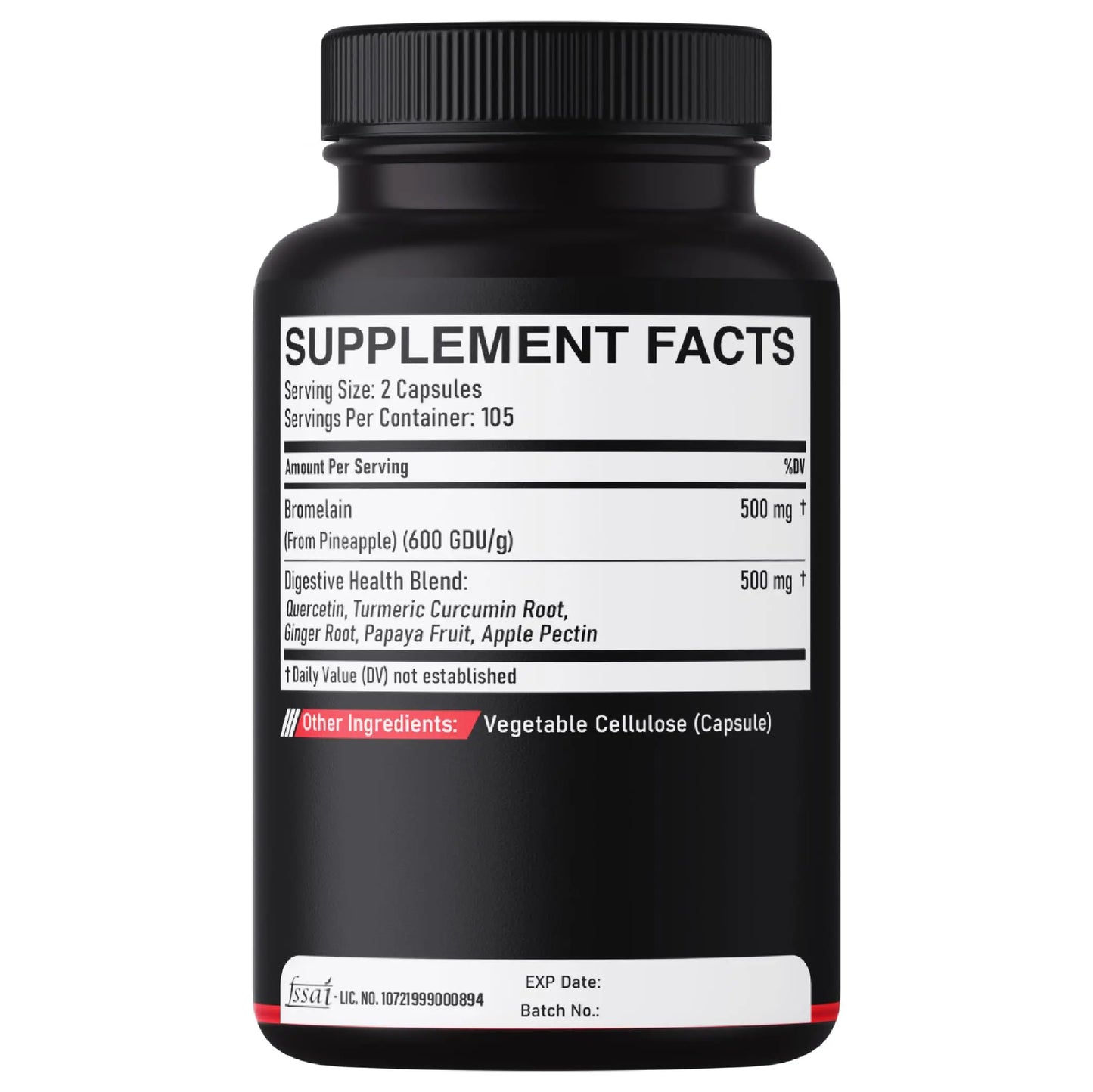 DEDICAD 6in1 Bromelain 500mg Supplement - 1000mg per Serving - 210 Capsules with Digestive Health Blend as Quercetin, Ginger, Turmeric, Papaya - Support Overall Health, Digestion & Immune System DEDICAD buy supplements Au