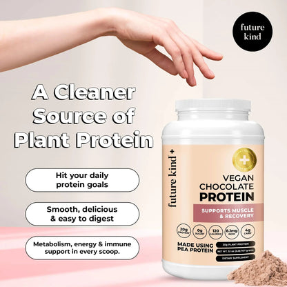 Future Kind Vegan Protein Powder, Chocolate, Pea Plant Protein for Lean Muscle with Iron & Fiber, Whey-Free, Sugar-Free, Soy-Free, Non-Dairy (34 Servings) Future Kind buy supplements Au