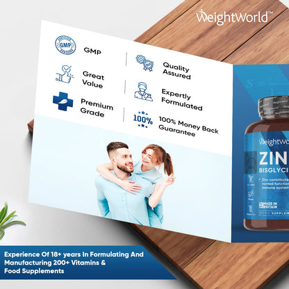 High Strength Zinc Tablets 50mg – 400 Vegan Zinc Bisglycinate Tablets 6+ Months WeightWorldBuy Supplements Australia