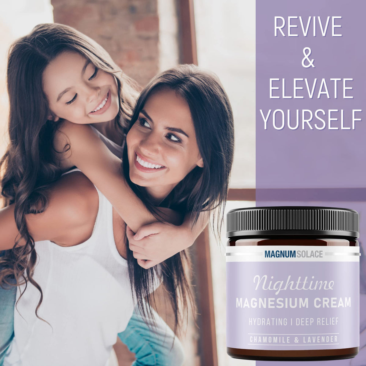 Magnum Solace Magnesium Lotion – Nighttime Magnesium Cream – Apply to Legs, Arms or Chest - Topical Magnesium Chloride – USA Made and Safe for Kids (Chamomile Lavender) Magnum SolaceBuy Supplements Australia