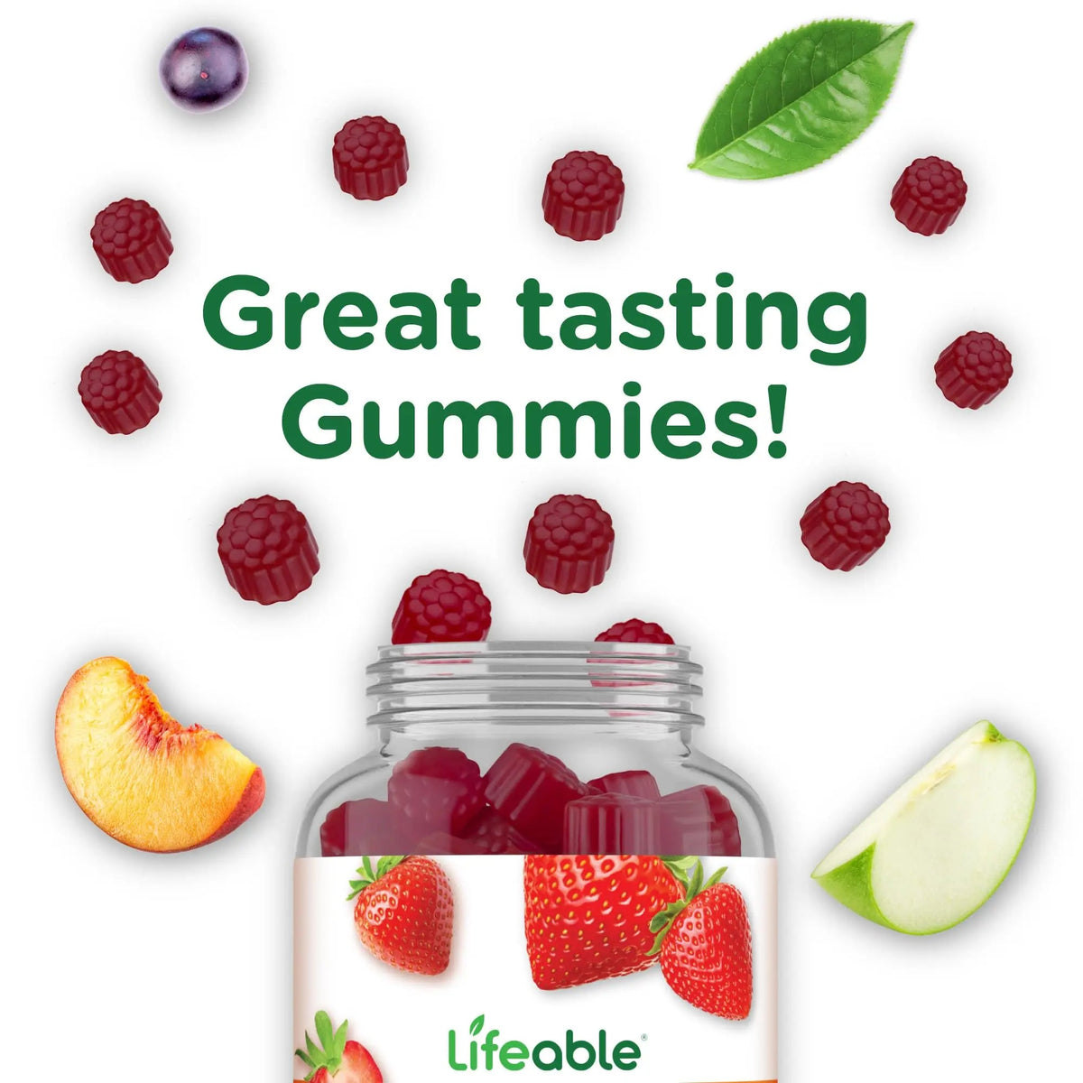 Lifeable Multivitamin for Men Gummies | VIT A, C, D, E, B1, B2, Niacin, B5, B6, Folate, B12, Biotin, Iodine, Zinc, Chromium, Ginseng, Lycopene, Inositol | Lifeable