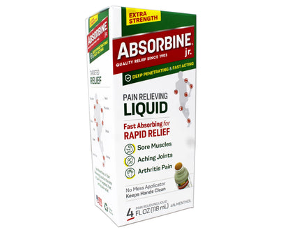 ABSORBINE JR. Extra Strength Pain Relieving Liquid, for Muscle, Joints, Arthritis Pain, with No-Mess Applicator, 4 Oz - 3 Pack AbsorbineBuy Supplements Australia