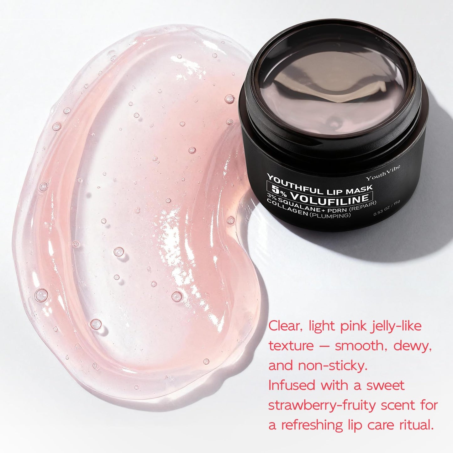 YouthVibe Lip Mask Overnight Moisturizing - Nourish & Hydrate, Antioxidants, 5% Volufiline