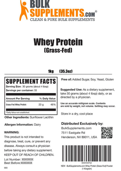 BULKSUPPLEMENTS.COM Grass Fed Whey Protein Powder - Pure Protein Powder BULKSUPPLEMENTS.COMBuy Supplements Australia