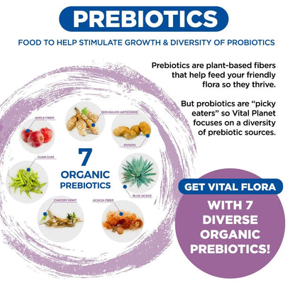 Vital Planet - Vital Flora Women’s Daily Probiotic 60 Billion CFU, 60 Diverse Strains, 7 Organic Prebiotics, Vaginal and Immune Support, Bloating, Digestive Health Probiotics for Women 30 Capsules Vital PlanetBuy Supplements Australia