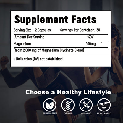 Laicuherb Magnesium Capsules for Bone and Muscle Health, 500 mg Magnesium Supplement, 60 Count, Vegetarian Capsules LaicuherbBuy Supplements Australia