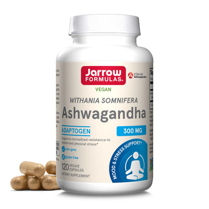 Jarrow Formulas Ashwagandha Capsules, 300 mg Supplement Supports Normalized Resistance to Mental and Physical Stress, 120 Veggie Capsules, 60 Day Supply Jarrow FormulasBuy Supplements Australia