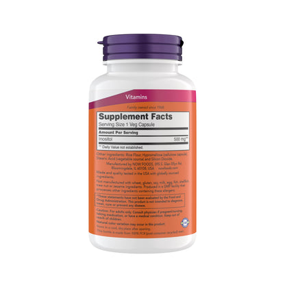 Now Foods Inositol 500 mg, Superior Myo Inositol Form, for Healthy Membrane Function Now FoodsBuy Supplements Australia