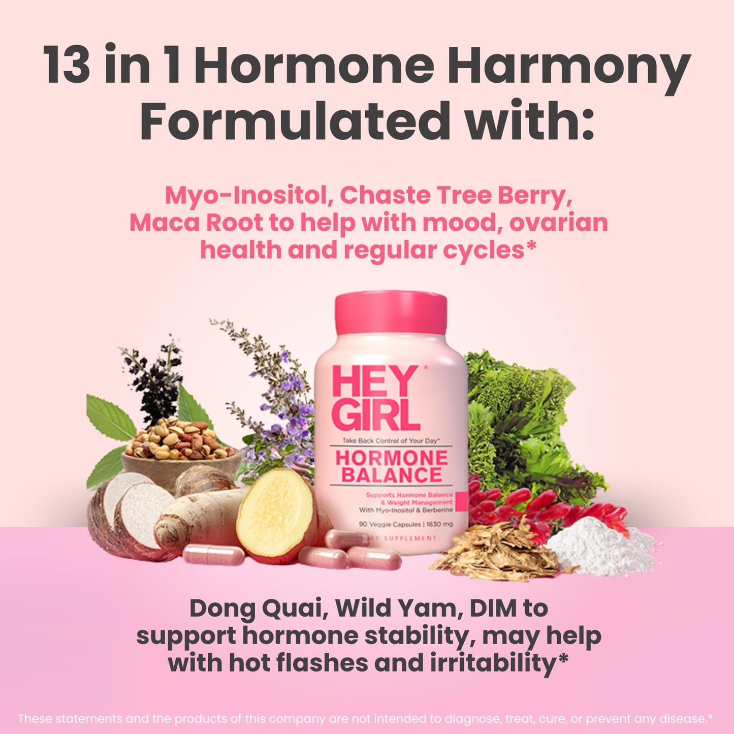 Hey Girl Hormone Balance for Women – 13-in-1 Menopause, PMS & Cycle Support – Mood & Hot Flash Support – w Myo-Inositol, Berberine, Maca Root, Black Cohosh, DIM, Dong Quai HEY GIRL NUTRITIONBuy Supplements Australia