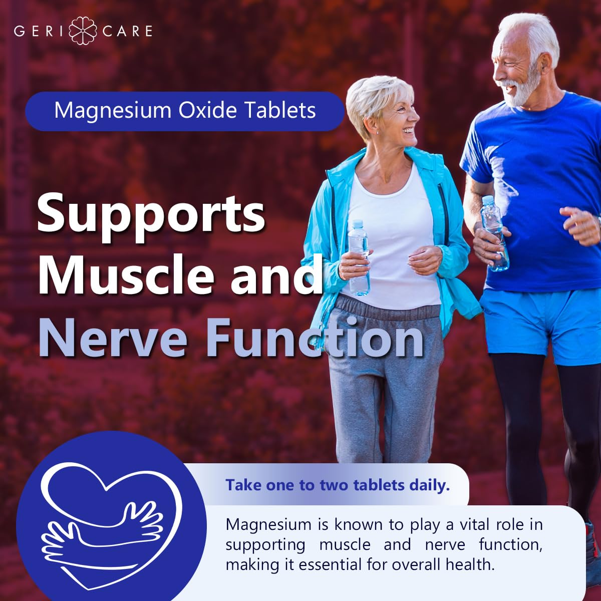 GeriCare Magnesium Oxide Supplement 240 mg of Elemental Magnesium, 120 Tablets, Essential Mineral Support, Promotes Vascular Health, Bone Strength, and Muscle Function (Pack of 1) GeriCareBuy Supplements Australia