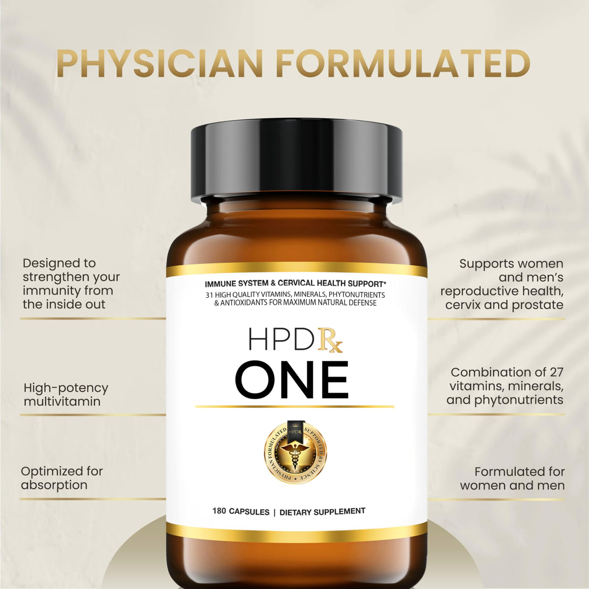 HPD Rx ONE Immunity Boost Multivitamin | HPV Supplements for Women and Men, 2 Pack HPD RxBuy Supplements Australia