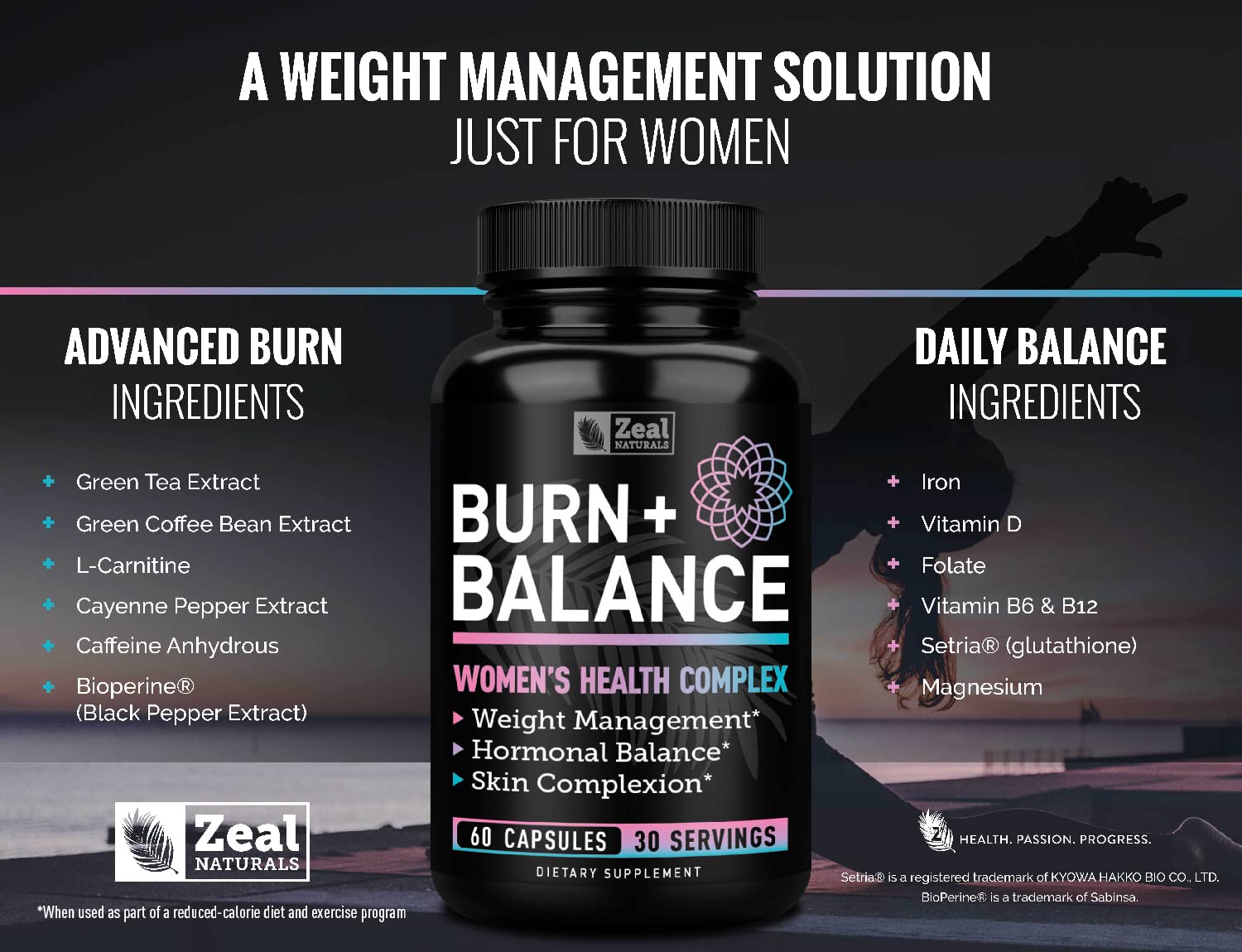Zeal Naturals Weight Loss Support for Women + Daily Balance Vitamins (Iron, Vitamin D, Setria®, Folate) Premium Diet Support Pills for Women+ Multivitamin and Hormone Support Zeal NaturalsBuy Supplements Australia