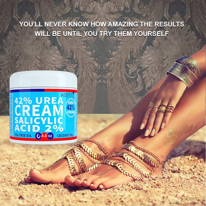 ASDToTio Urea Cream 42% - Premium Urea Foot Cream - With 2% Salicylic Acid, Tea Tree Oil, Shea Butter, Aloe Vera - For Feet, Hands, Heels, Elbows, Knees and More - 4 oz ASDToTio buy supplements Au