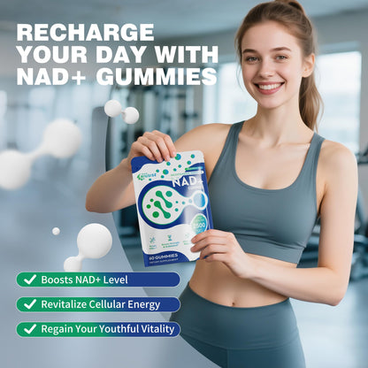 NIUSISE NAD Gummies Sugar Free, NAD+ Supplement with Liposomal Nicotinamide Riboside, Resveratrol, Quercetin, NAD Supplement for Anti-Aging, Energy, Cellular Health, Blueberry Flavor, 60 Gummies NIUSISEBuy Supplements Australia