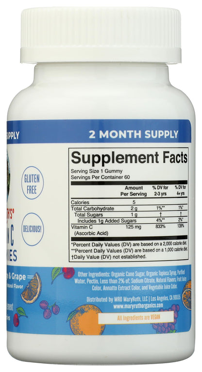 MaryRuth Organics Vitamin C Gummies | Supplement for Immune Support & Overall Health | Immune Support Supplement | Vitamin C for Adults & Kids | Vegan | Non-GMO | 60 Servings MARYRUTH'SBuy Supplements Australia