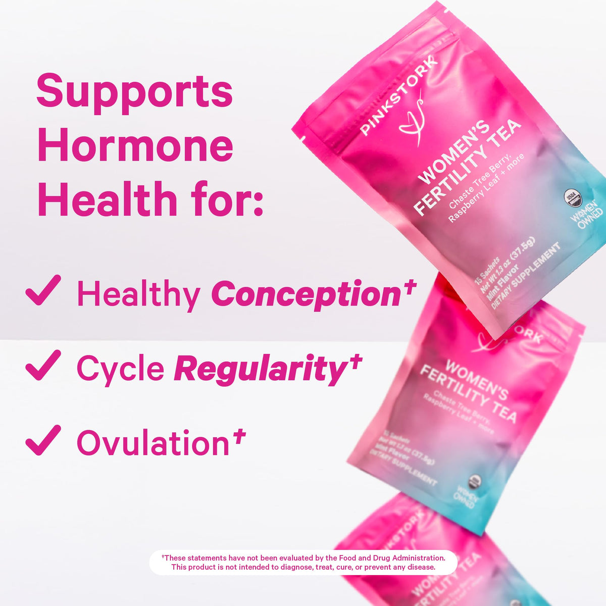 Pink Stork Fertility Bundle for Women – Conception Tea + Prenatal Vitamin Support with Inositol, Vitex, Folate & Ashwagandha – Supports Hormone Balance, Cycle Health & Preconception Wellness Pink StorkBuy Supplements Australia