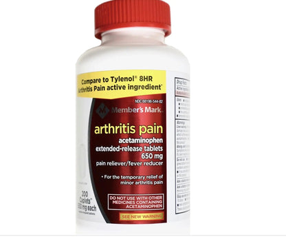 Compare to Tylenol Arthritis Pain Active Ingredient. - Member's Mark - Arthritis Pain Reliever, Extended Release, Acetaminophen 650 mg, 400 CapletsQ MEMBER´S MARKBuy Supplements Australia