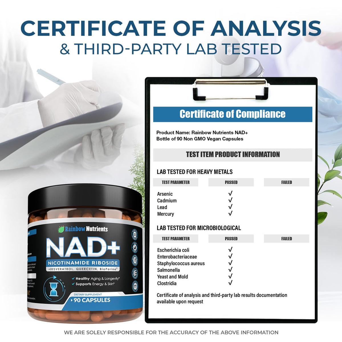 2010 MG NAD+ Supplement- Nicotinamide Riboside, Resveratrol, Quercetin & BioPerine® (High Absorption)- Natural NAD Booster for Anti-Aging, Cellular Energy, Skin- For Women & Men- 90 V Capsules Rainbow Nutrients, LLCBuy Supplements Australia