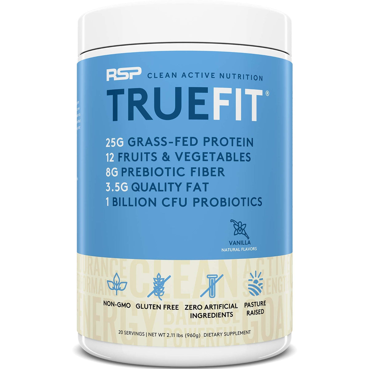 RSP NUTRITION AminoLean Pre Workout Energy (Watermelon 30 Servings) with TrueFit Protein Powder (Vanilla 2 LB)
