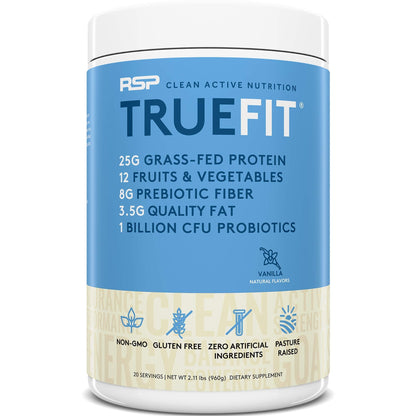 RSP NUTRITION AminoLean Pre Workout Energy (Watermelon 30 Servings) with TrueFit Protein Powder (Vanilla 2 LB)