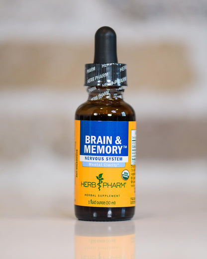 Herb Pharm Organic Nootropic Brain & Memory Supplement with Ginkgo Biloba Liquid Extract: Fast Absorption for Mental Focus Support, Ginkgo Supplement, Vegan, Gluten-Free, Non-GMO, 1 Oz Herb PharmBuy Supplements Australia