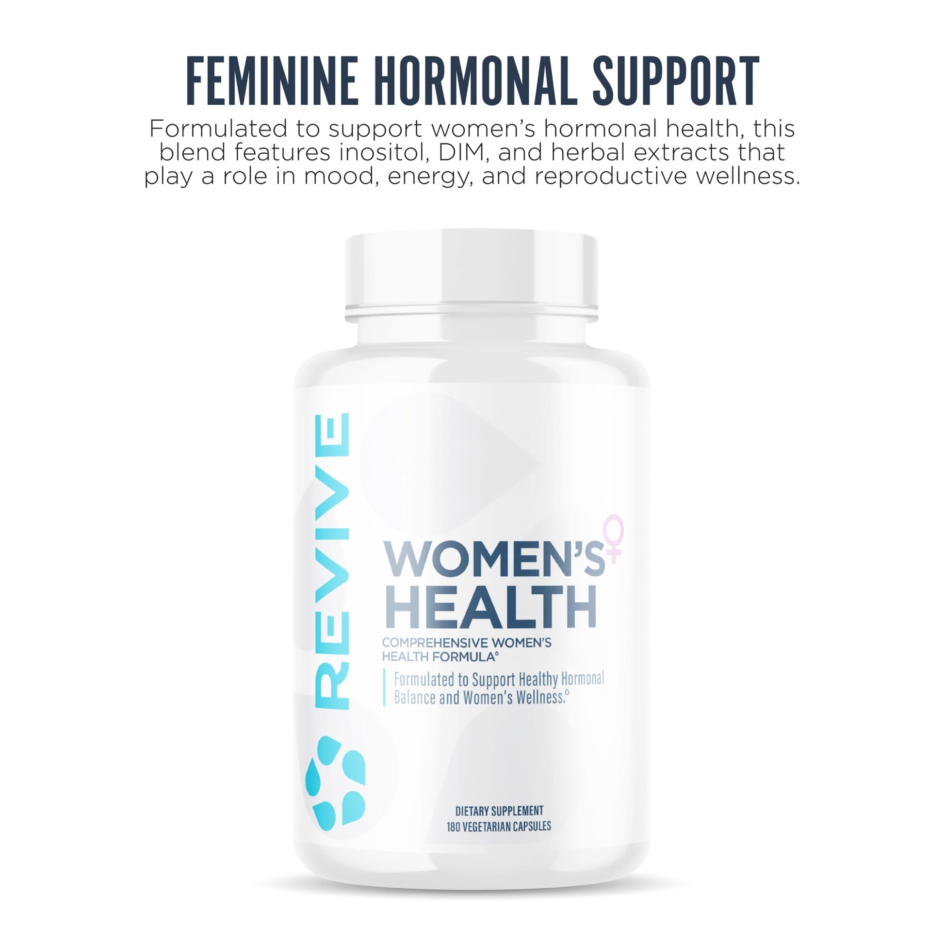 Revive MD Hormone Balance for Women – Hormone Support Supplement w/Myo-Inositol, Chaste Berry, DIM, Vitamins C & E, Evening Primrose Oil – Health & Hormonal Balance (180 Capsules, 30 Servings) ReviveBuy Supplements Australia