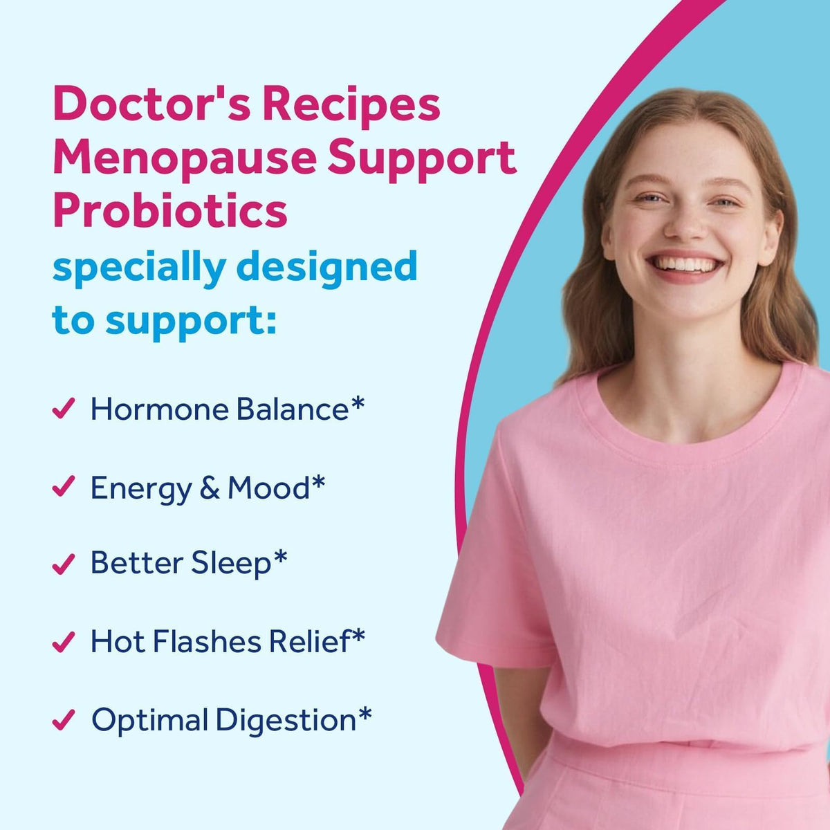 Doctor's Recipes Menopause Probiotic Supplements for Women, Black Cohosh for Menopause Hot Flashes, Probiotics with Ashwagandha, Dong Quai, Supports Energy, 60 Capsules Doctor's RecipesBuy Supplements Australia