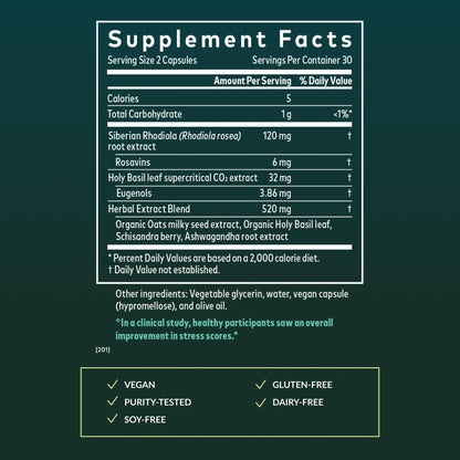 Gaia Herbs Adrenal Health Daily Support - Herbal Supplement with Ashwagandha, Holy Basil & Schisandra - Help Maintain Healthy Energy & Stress Levels* - 60 Vegan Liquid Phyto-Caps (30 Servings) Gaia HerbsBuy Supplements Australia
