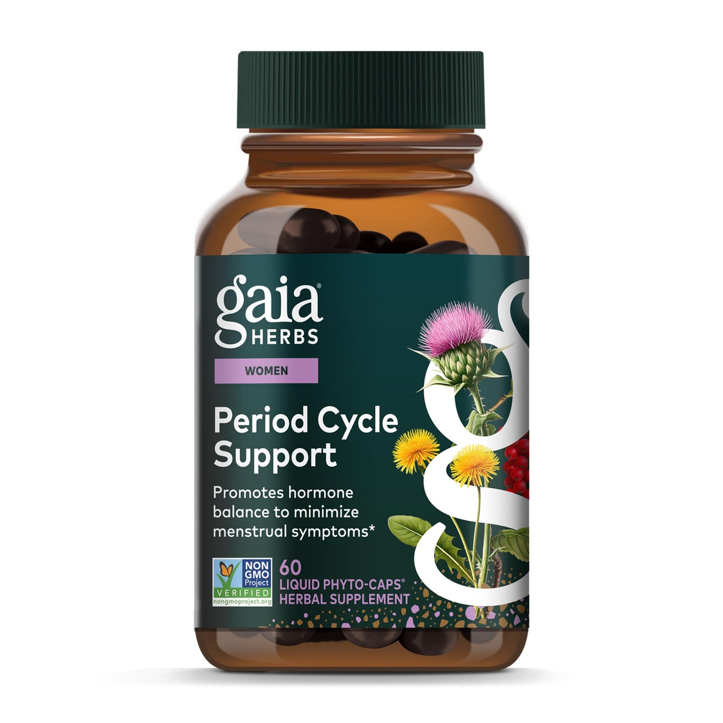 Gaia Herbs Period Cycle Support - Supports Hormone Balance & PMS Relief* - Herbal Supplement with Vitex Berry & Schisandra - Free from Gluten, Dairy & Soy - 60 Vegan Capsules (60 Servings) Gaia HerbsBuy Supplements Australia