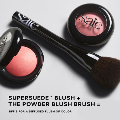 Saie Blush & Brush Duo - SuperSuede Baked Blush in Amore (.01 oz) & Powder Blush Brush - Talc-Free, Moisturizing Blush with Vegan, Fluffy Brush for Seamless Application SaieBuy Supplements Australia