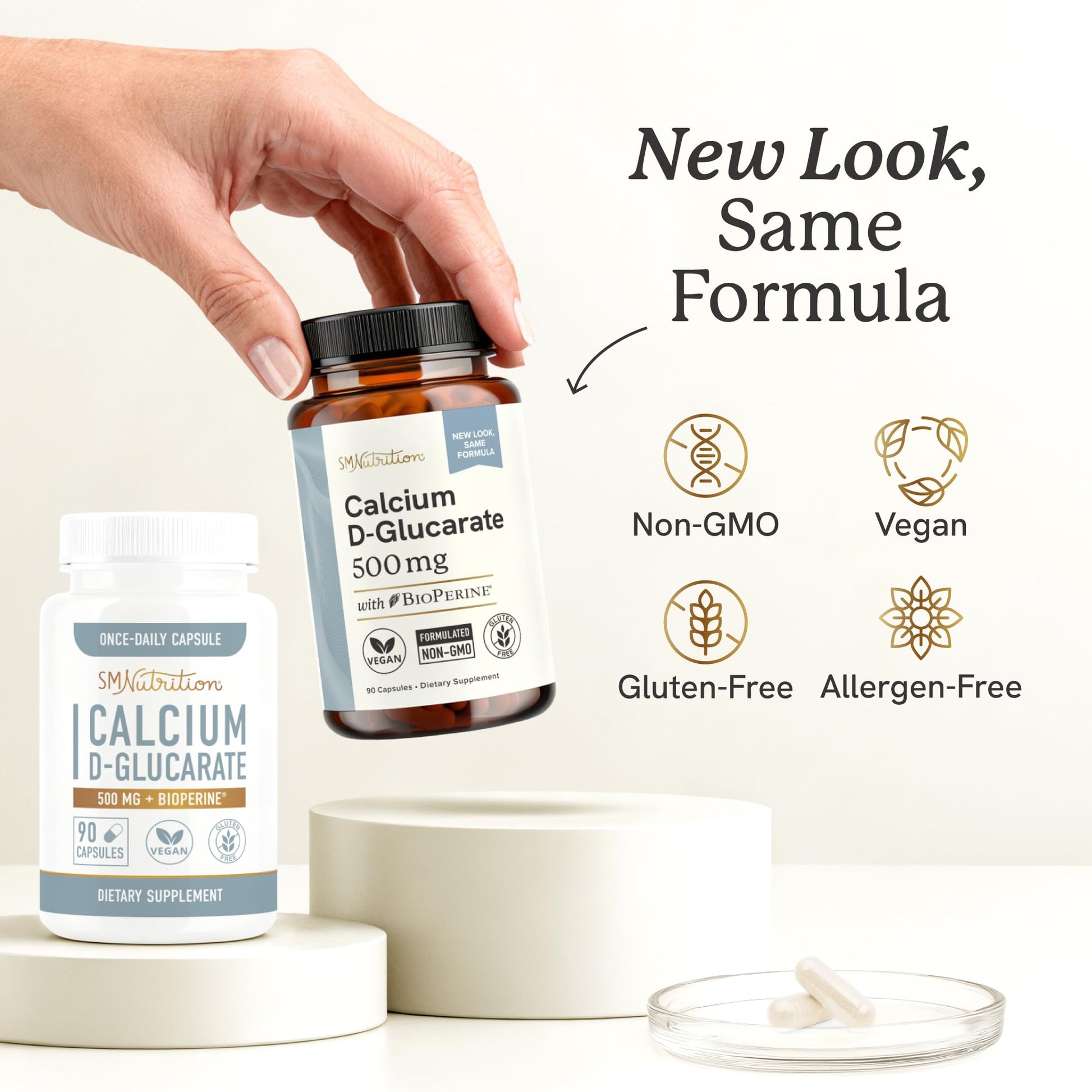 Calcium D-Glucarate | 500MG | CDG for Liver Detox and Cleanse, Hormone Balance, and Menopause Support | Calcium Supplement | Vegan, Non-GMO, Third-Party Tested | 90 Capsules (3-Month Supply) SMNutritionBuy Supplements Australia