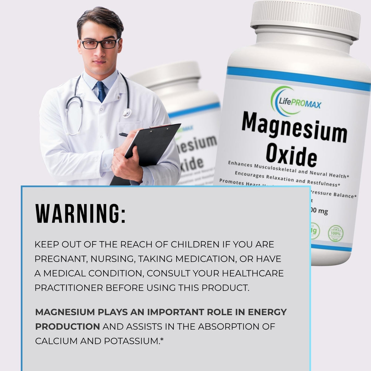 Magnesium 400mg [High Potency] Supplement – Magnesium Oxide for Immune Support, Muscle Recovery, Leg Cramps and Relaxation 120 Tablets LifePROMAXBuy Supplements Australia
