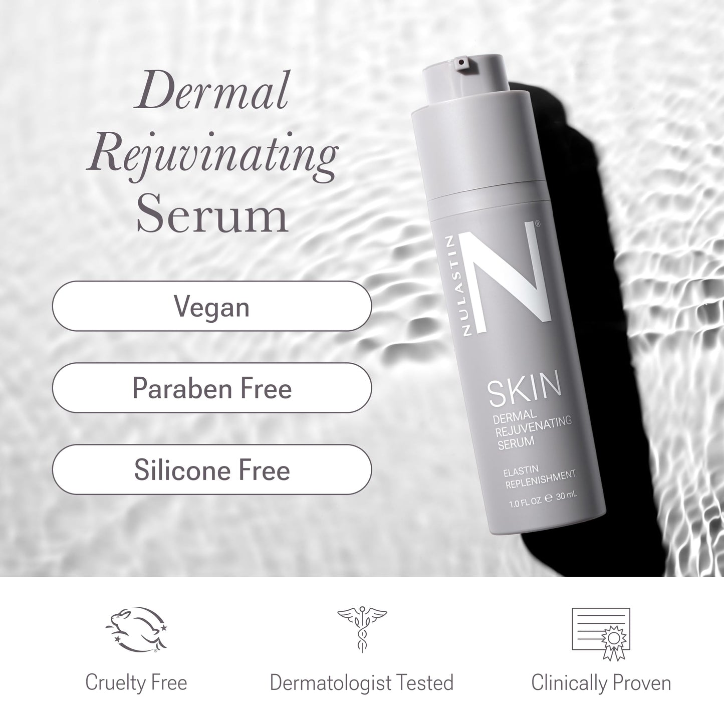 NULASTIN Dermal Rejuvenating Peptide Face Serum for Women with Elastin - Firming, Anti Aging, Barrier Repair, Plumping Hydrating Serum Sensitive & Mature Skin - Vegan, 1 Fl Oz NULASTIN buy supplements Au