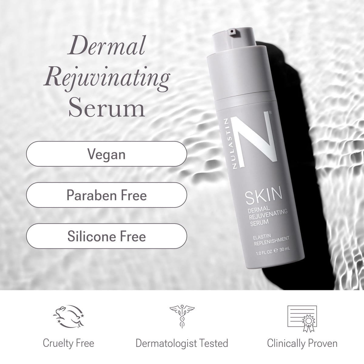 NULASTIN Dermal Rejuvenating Peptide Face Serum for Women with Elastin - Firming, Anti Aging, Barrier Repair, Plumping Hydrating Serum Sensitive & Mature Skin - Vegan, 1 Fl Oz NULASTIN buy supplements Au