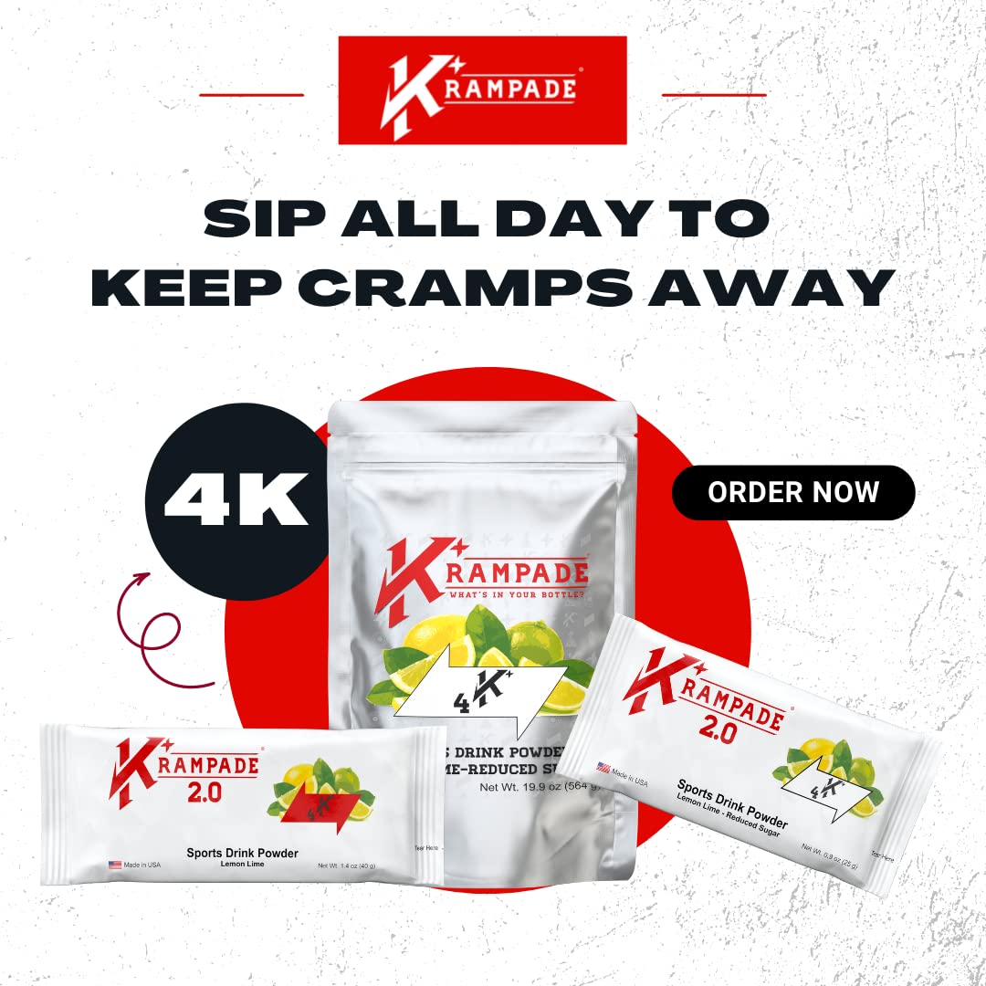 Krampade Original Lemon Lime 4K, 4000 mg Potassium Instant Cramp Relief Electrolyte Drink Powder | Designed for Athletes and Crampers | 19-Serving Resealable Pouch KrampadeBuy Supplements Australia