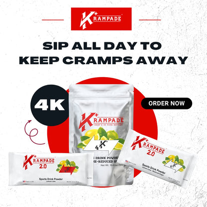 Krampade Original Lemon Lime 4K, 4000 mg Potassium Instant Cramp Relief Electrolyte Drink Powder | Designed for Athletes and Crampers | 19-Serving Resealable Pouch KrampadeBuy Supplements Australia