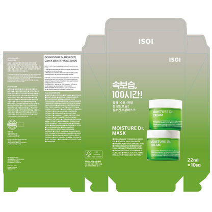 ISOI Moisture Dr. Mask Pack, Hydrating & Soothing Korean Sheet Mask for Face with Tea Tree, Ceramide & Hyaluronic Acid, Nourishing Skin Barrier Care, Korean Skin Care (10EA) ISOI buy supplements Au
