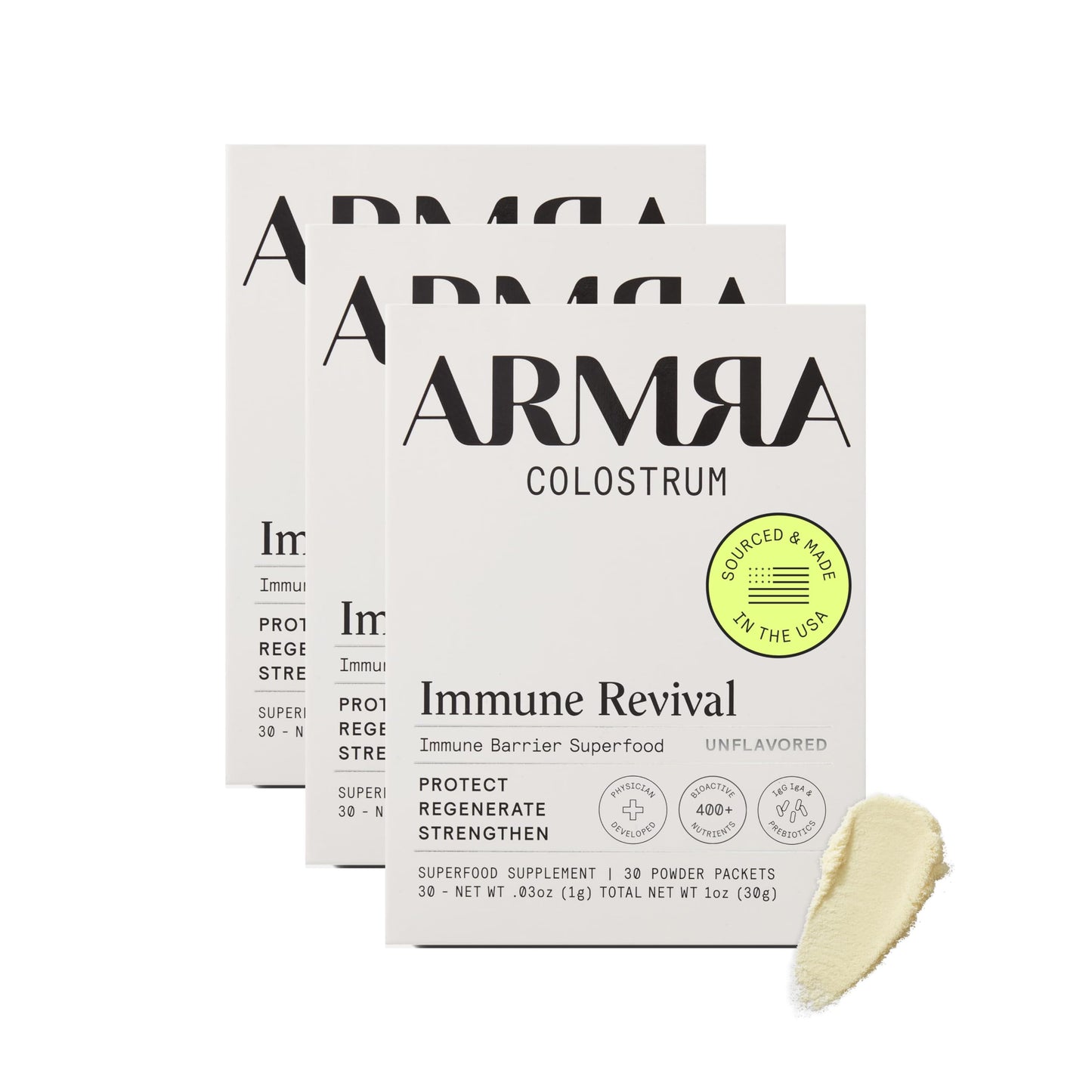 ARMRA Colostrum™ Premium Powder, Grass Fed, Gut Health Bloating Immunity Skin & Hair, Contains 400+ Bioactive Nutrients, Keto, Gluten & Fat Free (Unflavored Bundle | 90 Servings) ARMRABuy Supplements Australia