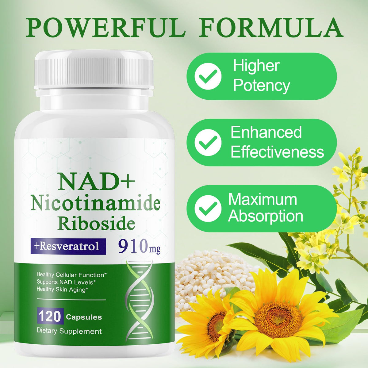 A r b c r n 120 Capsules NAD+ Supplement,NAD Nicotinamide Riboside Resveratrol 910mg for Men and Women, NR Supplement for Energy Anti-Aging Focus A r b c r nBuy Supplements Australia