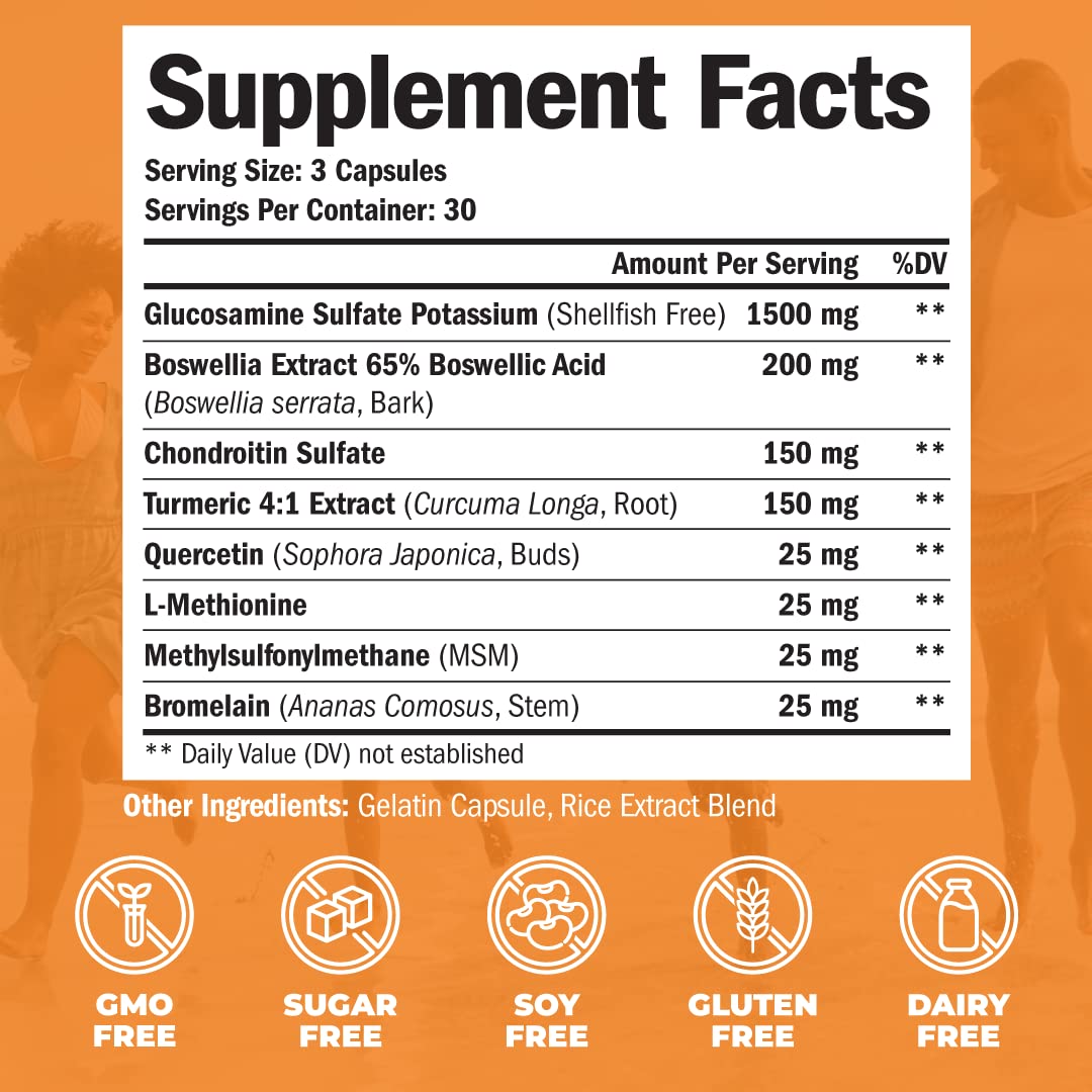 Glucosamine Chondroitin MSM Turmeric Boswellia - Joint Support Supplement. Antioxidant Vimerson HealthBuy Supplements Australia