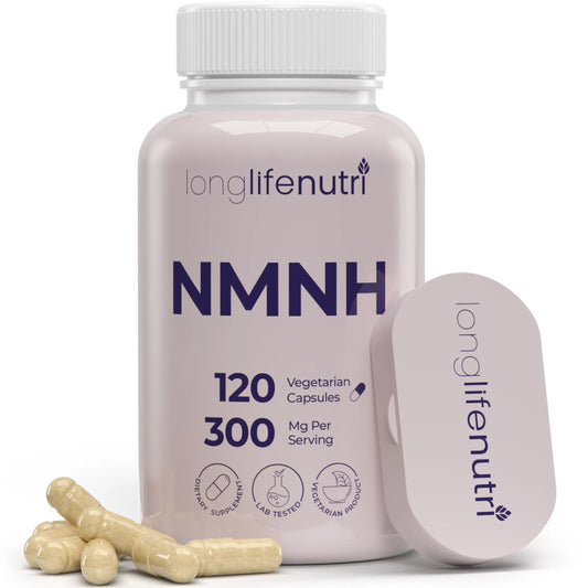 LongLifeNutri NMNH 300mg (Dihydronicotinamide Mononucleotide) - 120 Vegan Capsules, 2-Month Supply, NMN Alternative, NAD Supplement for Energy & Longevity, Lab Tested, Made in USA LongLifeNutriBuy Supplements Australia