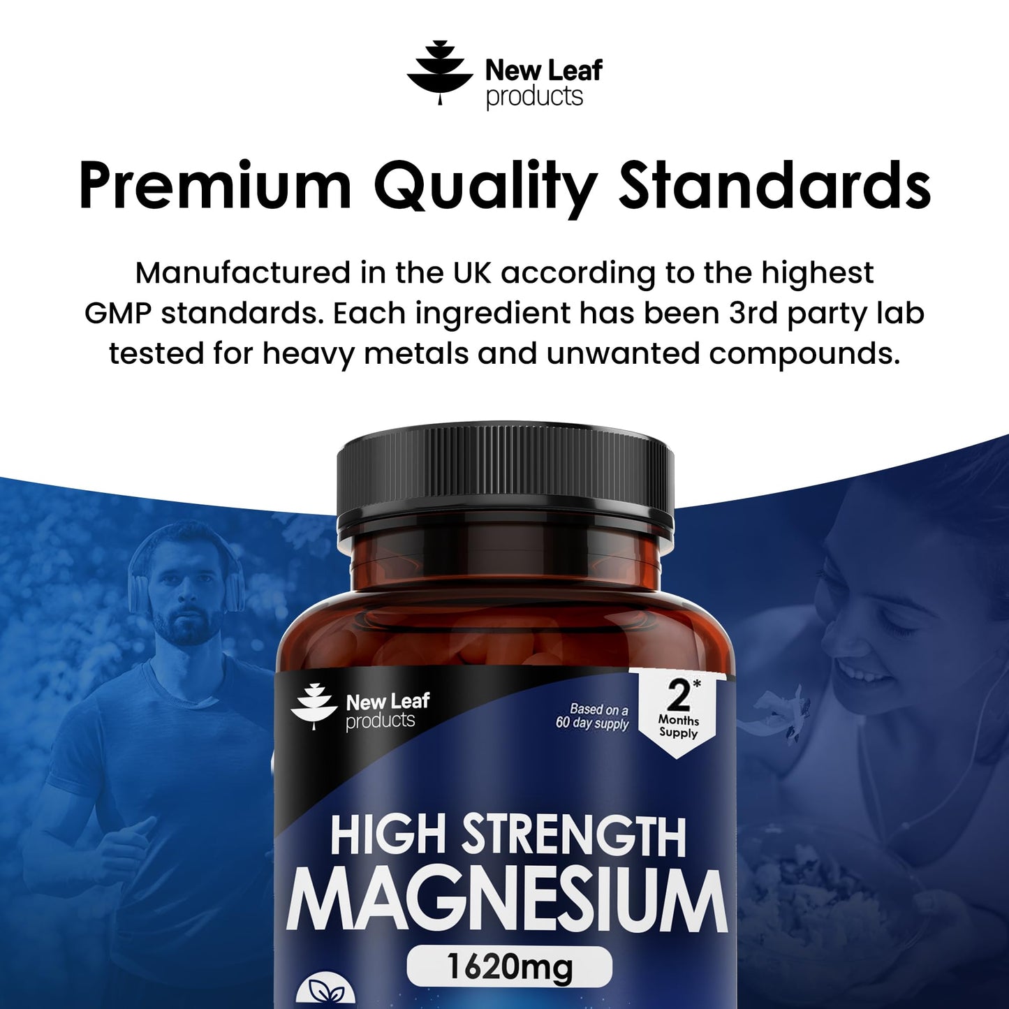 Magnesium Supplements 1620mg - Super Strength - Magnesium Citrate Capsules NEW LEAF PRODUCTSBuy Supplements Australia