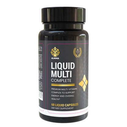 ALNIMA Halal Liquid Multivitamin Complete – Energy & Immune Support with 29 Essential Nutrients | 60 Liquid Capsules – Halal Certified ALNIMA