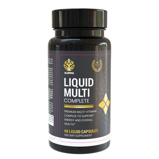 ALNIMA Halal Liquid Multivitamin Complete – Energy & Immune Support with 29 Essential Nutrients | 60 Liquid Capsules – Halal Certified ALNIMA