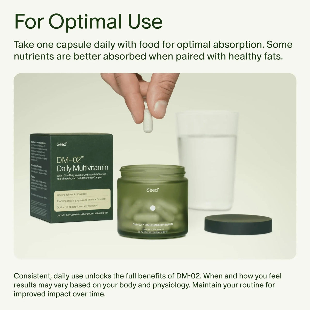 Seed DM-02 Daily Multivitamin - 100% DV Essential Vitamins and Minerals for Women & Men - Helps Fill Daily Nutrient Gaps SeedBuy Supplements Australia